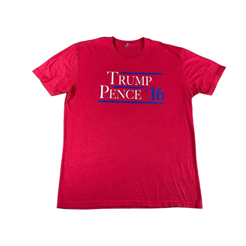 Trump Pence 2016 Shirt Mens XL Red Donald Mike Republican Politics Short Sleeve